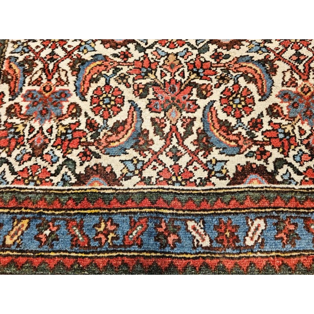 Vintage Persian Malayer Runner, Hand-Knotted Wool, Ivory, 1920s For Sale - Image 12 of 12