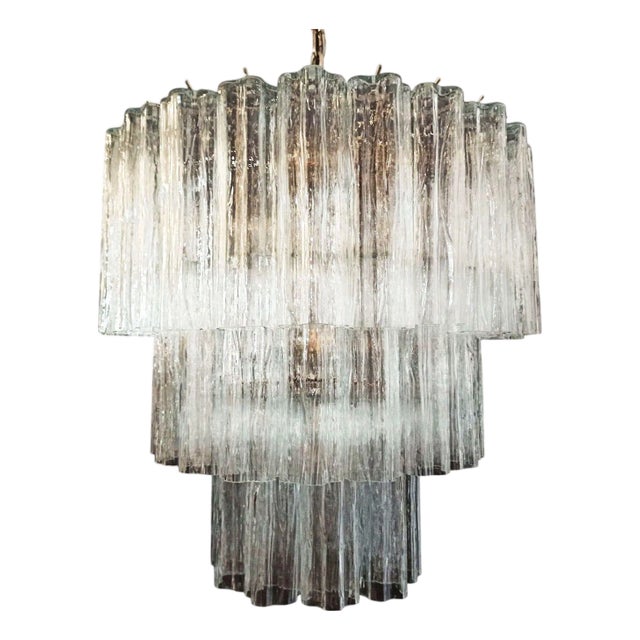1960s Mid-Century Murano Glass Tronchi Pendant Chandelier by Venini For Sale