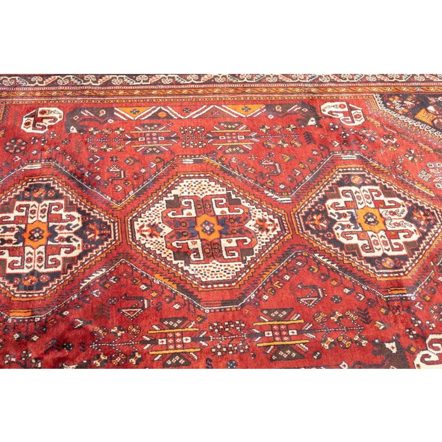Semi-Antique Hand-Knotted Persian Qashqai Rug 5'4" X 8'9" For Sale - Image 17 of 18
