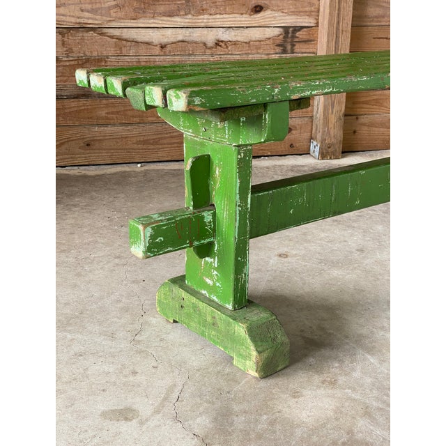 Antique Primitive Rustic Cottage Coastal Painted Bench | Chairish