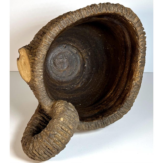 Folk Art Sewer Tile Tree Stump Jug: Handcrafted 20th Century Pottery For Sale - Image 6 of 10