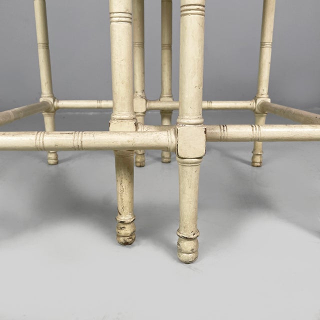 Mid-Century Modern Italian Coffee Tables in White Wood, 1940s, Set of 2 For Sale - Image 17 of 18