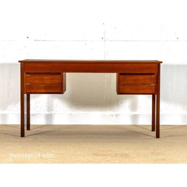 Brown Mid-Century Modern Danish Desk in Teak, 1960 For Sale - Image 8 of 8