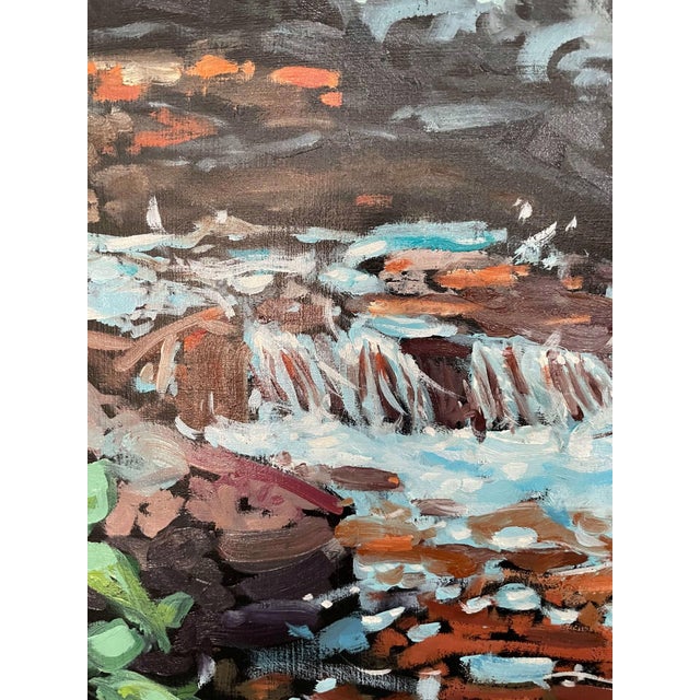 The Rhythm of Light by Deb Komitor | Oil Painting of a stream with light reflecting on water For Sale - Image 4 of 5