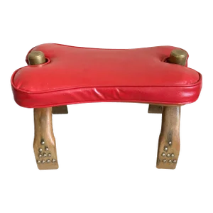1960s Egyptian Red Camel Saddle Stool