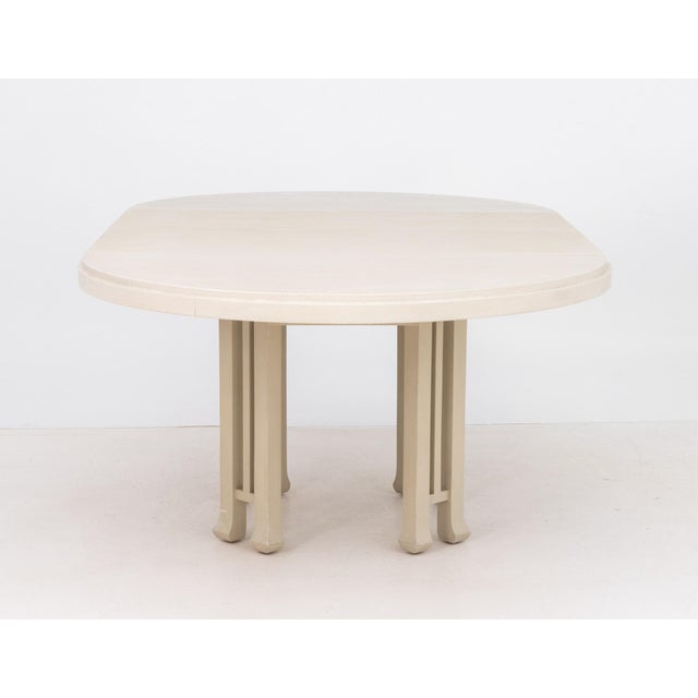 Karl Springer Style Grasscloth Dining Table For Sale - Image 10 of 13
