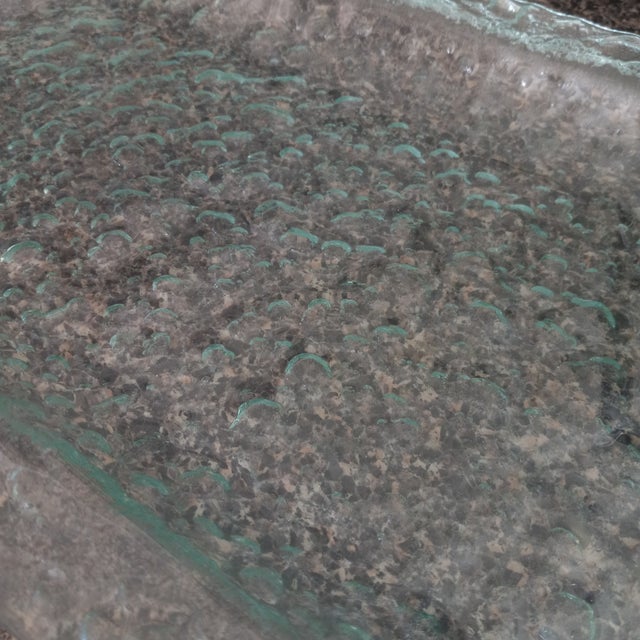 1990s Vintage Arthur Court Bubbled Glass Serving Tray With Seahorse Handles For Sale - Image 5 of 9