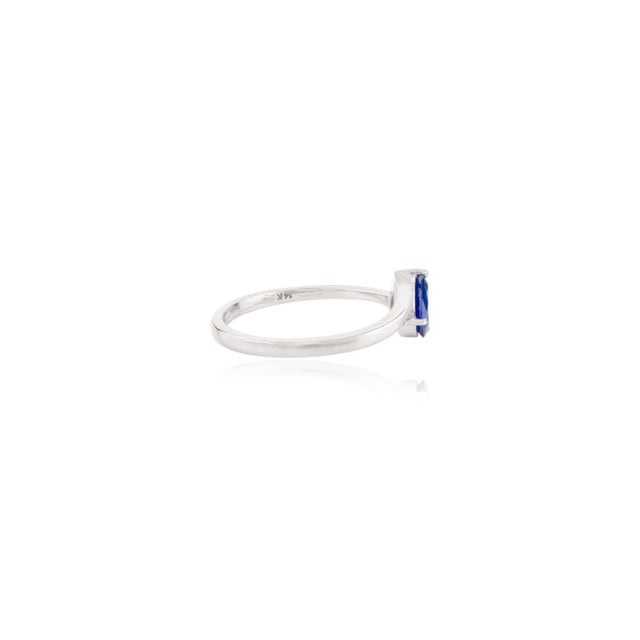Not Yet Made - Made To Order Toi Et Moi Blue Sapphire & Diamond Statement Ring Made in 14k Gold Size 5.5 For Sale - Image 5 of 10
