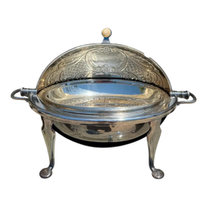 Antique Victorian Silver Plated Entre Dish Serving Food Dome
