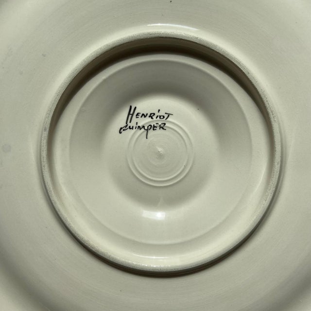 Black French Majolica Oyster Platter by Henriot Quimper, 1970s For Sale - Image 8 of 9