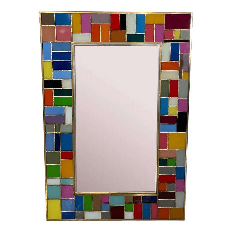 Mirror in Glass Cards, 1980s | Chairish