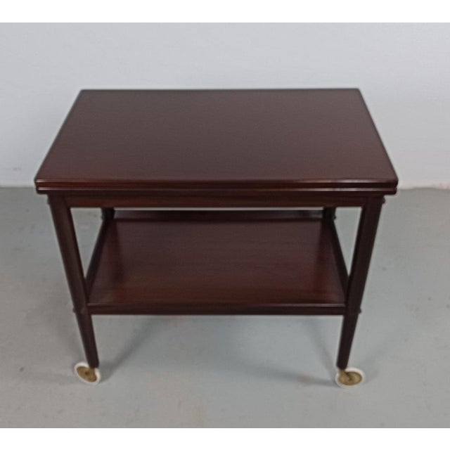 Fully Restored Rungstedlund Mahogany Multifunctional Side Table by Ole Wanscher, 1960s For Sale - Image 3 of 12