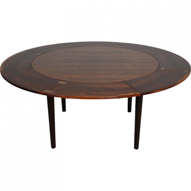 Circular Flip-Flap Dining Table of Rosewood from Dyrlund, 1960s For Sale - Image 6 of 18