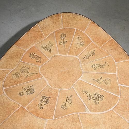 Metal Shaped Coffee Table with Ceramic Tiles and Steel Frame from Barrois, France, 1960s For Sale - Image 7 of 11