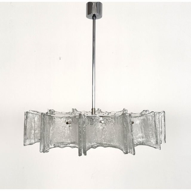 Large Ice Glass Chandelier from Kaiser Leuchten, 1970s For Sale - Image 17 of 18