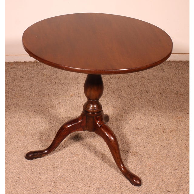 Antique English Mahogany Tripod Table For Sale - Image 3 of 9