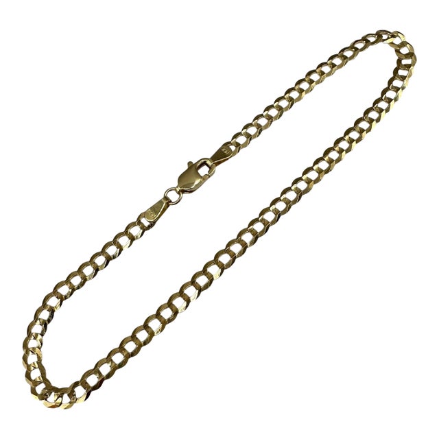 Curb Link Bracelet 14kt Yellow Gold 8in 3.7mm 3.25g Solid New For Sale