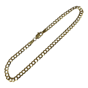 Curb Link Bracelet 14kt Yellow Gold 8in 3.7mm 3.25g Solid New