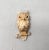 1960s goldtone owl with cabochon faux-garnet eyes and studded body brooch with security clasp. Marked "TRIFARI©" with a...