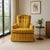 An elegant Mid-Century Modern lounge chair crafted in soft striped velvet, featuring a warm golden yellow hue that adds an...