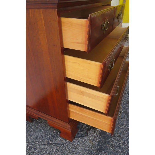 Wood Jamestown Sterling Solid Cherry Low Dresser Bathroom Vanity 5606 For Sale - Image 7 of 11