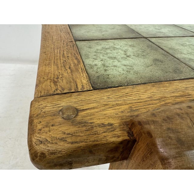 Brutalist Brutalist Oak Coffee Table with Tiled Top, 1960s For Sale - Image 3 of 12