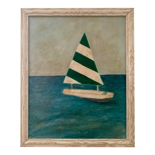 Contemporary Impressionist Seascape Painting on Canvas, Framed For Sale