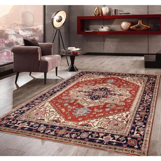 Traditional Pasargad Home Serapi Rust Wool Area Rug-11'11'' X 15' 0'' For Sale - Image 3 of 3