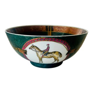 Vintage Wbi Equestrian Polo Decorative Centerpiece Bowl For Sale
