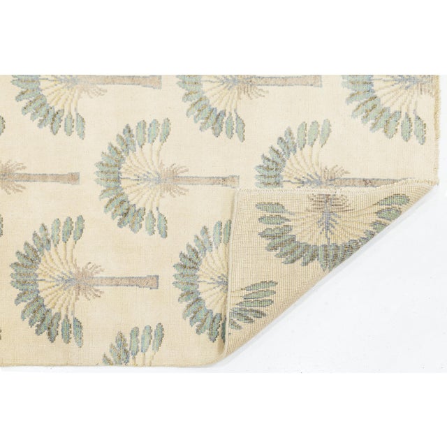 2020s Art Deco Modern Fan Palm Hand-Knotted Wool Area Rug 4x6 For Sale - Image 5 of 9
