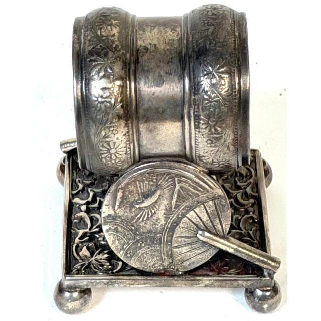 American Japonisme Twin Fan Figural Napkin Ring by Meriden, Circa 1880 For Sale In West Palm - Image 6 of 10