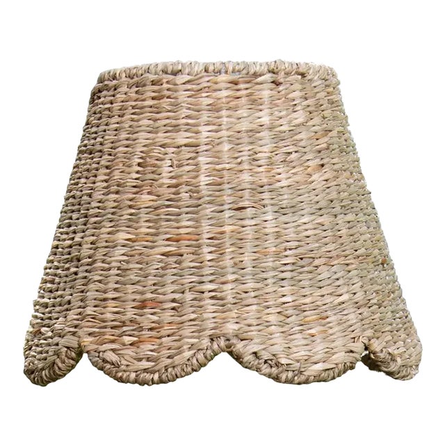 10" Scalloped Lamp Shade in Seagrass For Sale