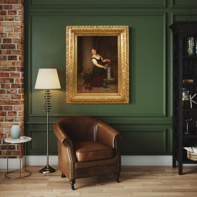 G. Spangerberg, Interior Scene, 1886, Oil on Canvas For Sale - Image 9 of 16