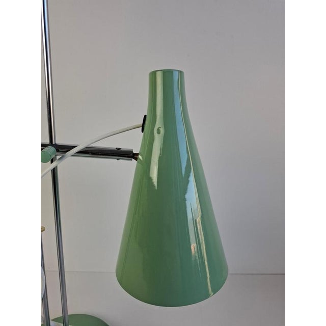 Mid-Century Modern Table Lamp in Green Metal and Chrome by Josef Hůrka for Lidokov, 1970s For Sale - Image 17 of 18