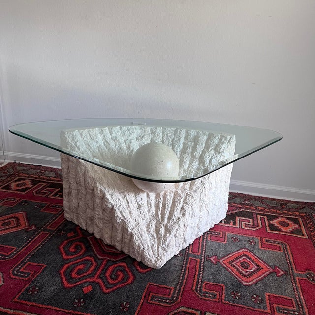 1980s Postmodern Coffee Table Tessellated Mactan Stone For Sale - Image 9 of 11