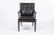 Frits Henningsen Armchair. Designed in 1949. New Black Leather Upholstery with Brass Nail Heads. Unmarked