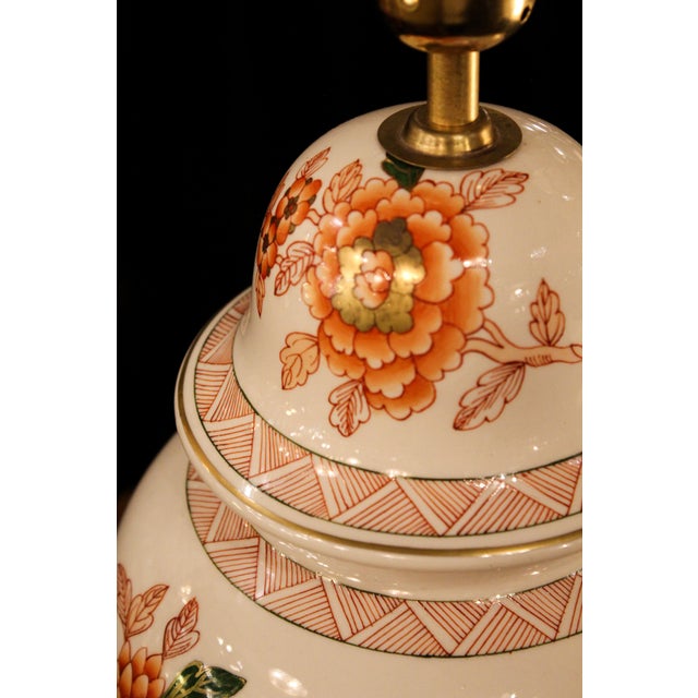 Vintage Spanish Hand-Painted Porcelain Lamp with Floral Motifs, 1950s For Sale - Image 6 of 8