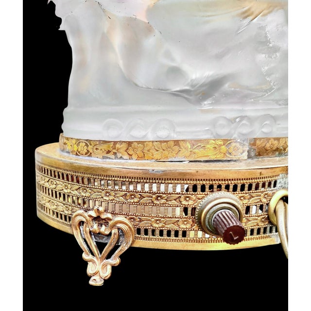 Vintage 1930’s Frosted Glass Figural Vanity Lamp For Sale - Image 11 of 14