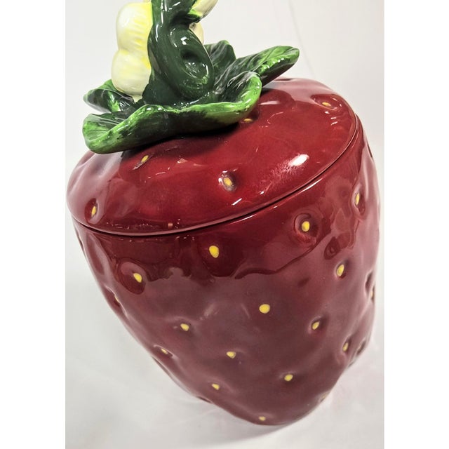 Strawberry Mojolica Canister For Sale - Image 9 of 10