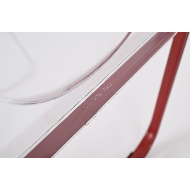Red and Clear Acrylic Glass Plia Folding Chairs by Piretti for Castelli, Italy, 1970s, Set of 4 For Sale - Image 11 of 18