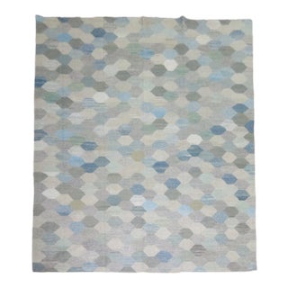 Sophisticated Modern Swedish Inspired Turkish Kilim, 9'11'' X 13'5'' For Sale