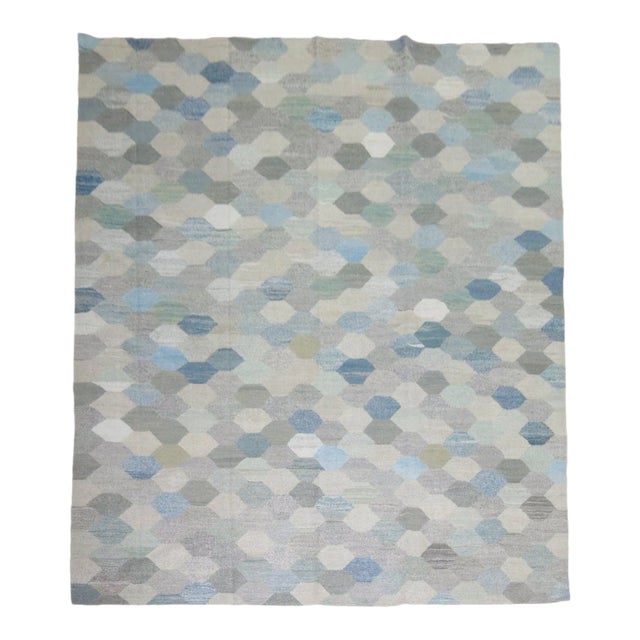 Sophisticated Modern Swedish Inspired Turkish Kilim, 9'11'' X 13'5'' For Sale