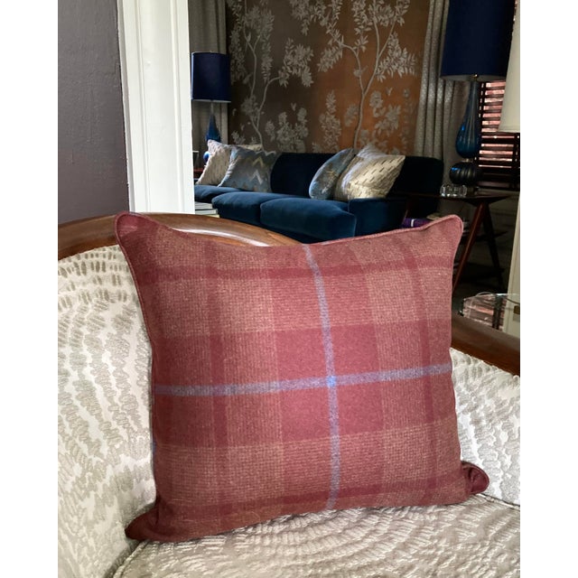 Schumacher 18" Schumacher Montana Wool Plaid 66665 Pillow in Burgundy For Sale - Image 4 of 18
