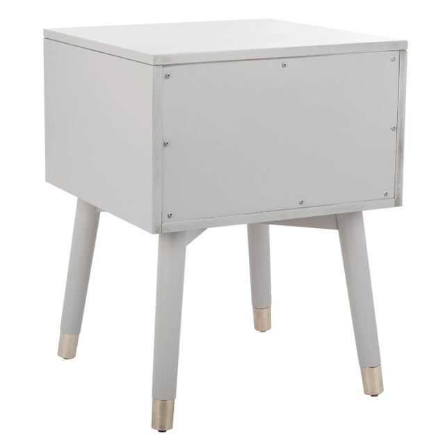 2020s Retro Nightstand in Grey & Silver For Sale - Image 5 of 9