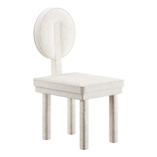 Giggi Chair in White Bouclé by Hommés Studio For Sale