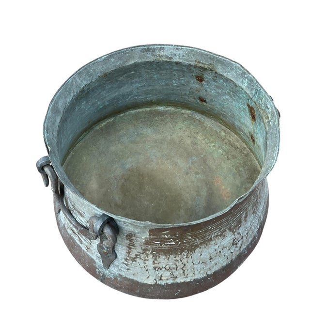 Late 19th Century Antique Primitive Bucket, Cauldron or Kettle With Handles For Sale - Image 12 of 13
