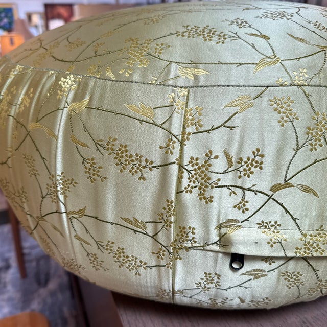 Chartreuse Silk Meditation Cushion For Sale - Image 11 of 11