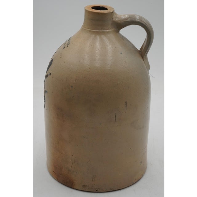 Traditional Fulper Bros. 2 Gallon Blue Stoneware Jug W. Handle For Sale - Image 3 of 10