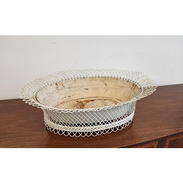 Antique 19th C. French Oval Wire Garden Basket or Planter For Sale - Image 4 of 18