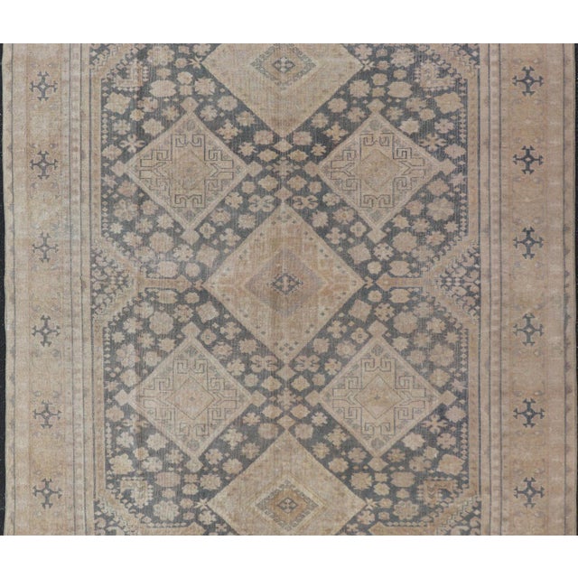 Antique Turkish Sivas Rug With Diamond Medallions and Allover Floral Field For Sale - Image 11 of 13